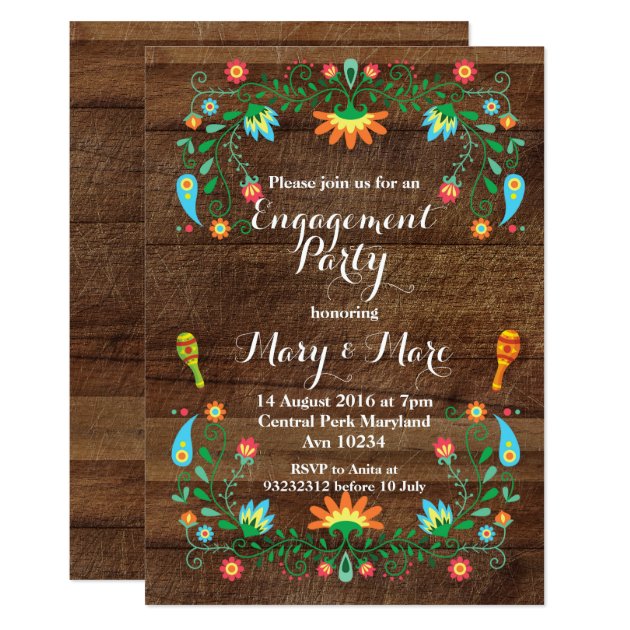 Mexican Fiesta Engagement Party Invitation