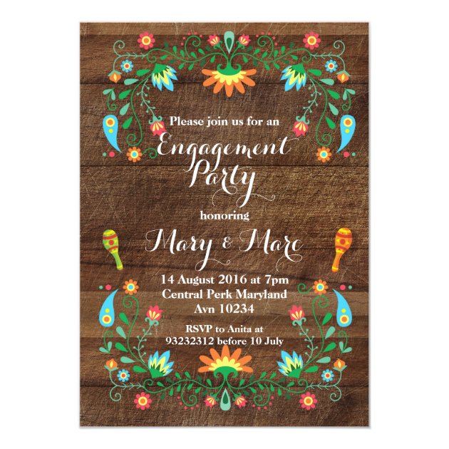 Mexican Fiesta Engagement Party Invitation