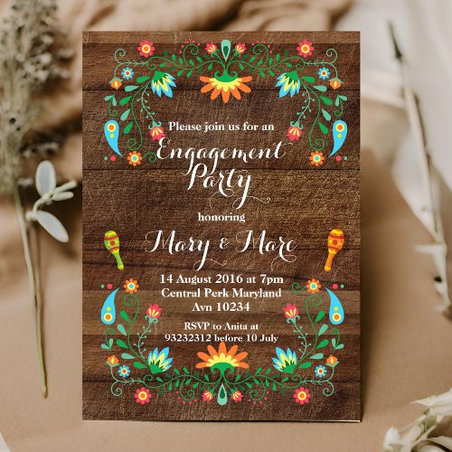 Mexican Fiesta Engagement Party Invitation