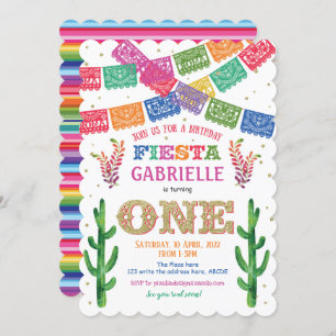 Mexican, Fiesta First Birthday, Girl Birthday Invitation