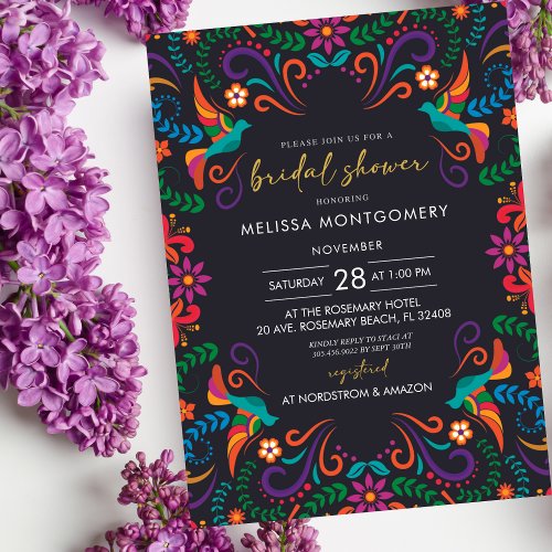 Mexican Fiesta Floral Bridal Shower Invitation