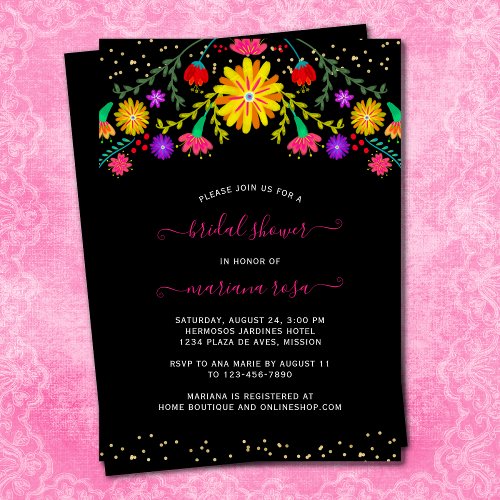 Mexican Fiesta Floral Bridal Shower Invitation