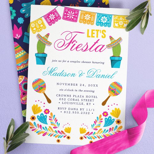 Wedding Invitations 10 Mexican Fiesta Floral Couples Wedding Shower Invitation