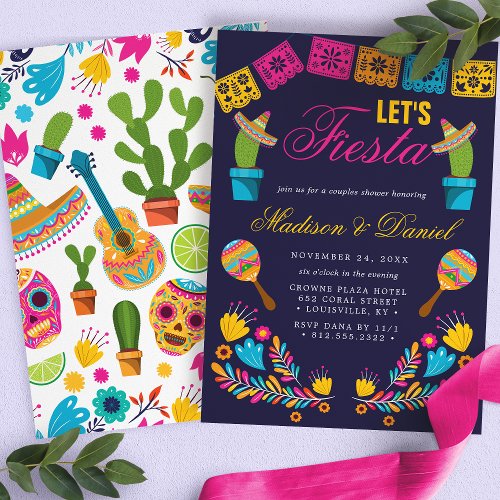 Wedding Invitations 11 Mexican Fiesta Floral Couples Wedding Shower Invitation