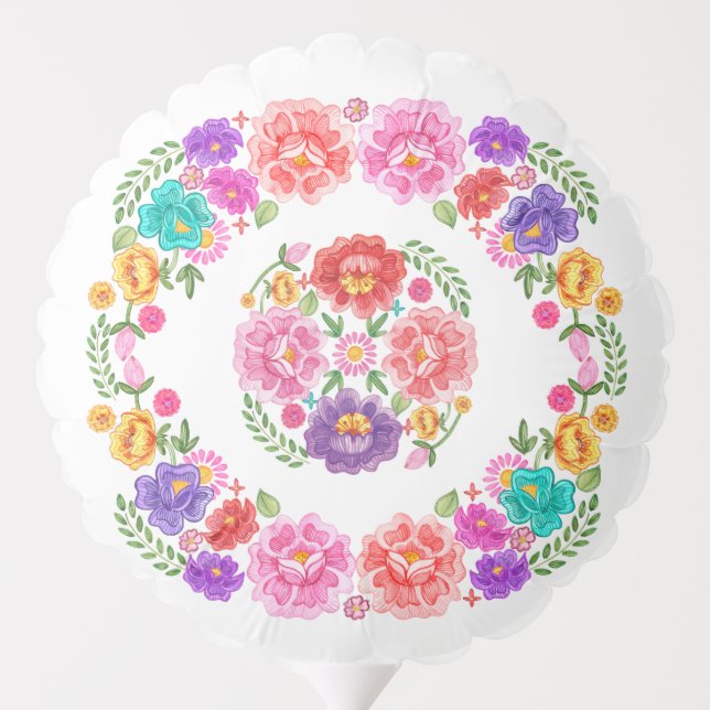 Mexican Fiesta Floral Pattern Little Senorita Balloon (Back)