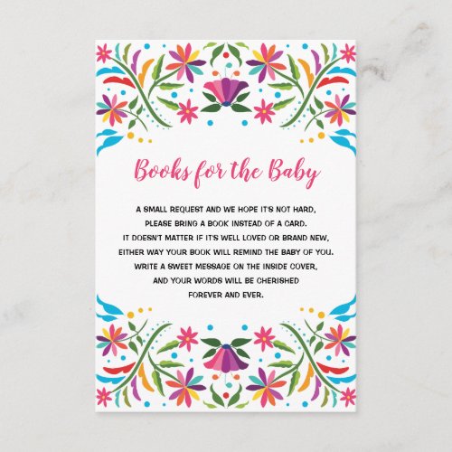 Mexican Fiesta Floral Senorita Books for Baby Enclosure Card