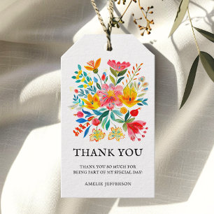 Mexican Fiesta Floral Theme  Favor Gift Tags