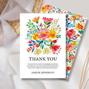 Mexican Fiesta Floral Theme Thank You Card
