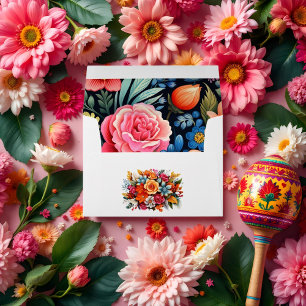 Mexican Fiesta Floral Wedding Envelope