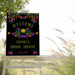 Mexican Fiesta Flower Bridal Shower Easel Welcome Foam Board<br><div class="desc">Welcome sign with Mexican Fiesta theme, which you can customize for any occasion. This colorful floral design has Mexican folk art flowers in vibrant colors on a white background, with lime green whimsical typography. The template is set up for you to personalize the wording and you can also add the...</div>