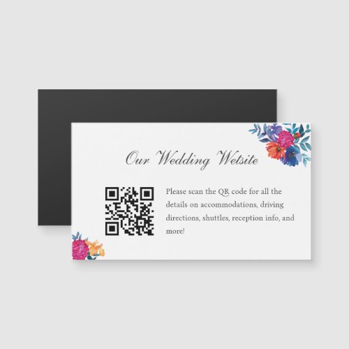 Mexican Fiesta Flower Wedding Details Magnet Card