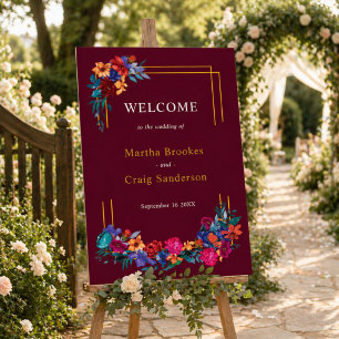 Mexican Fiesta Flower Wedding Welcome Sign
