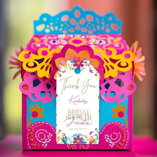 Mexican Fiesta Flowers Bridal Shower Favor Tag