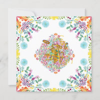 Mexican Fiesta Folk Flowers Llama Gold ANY EVENT