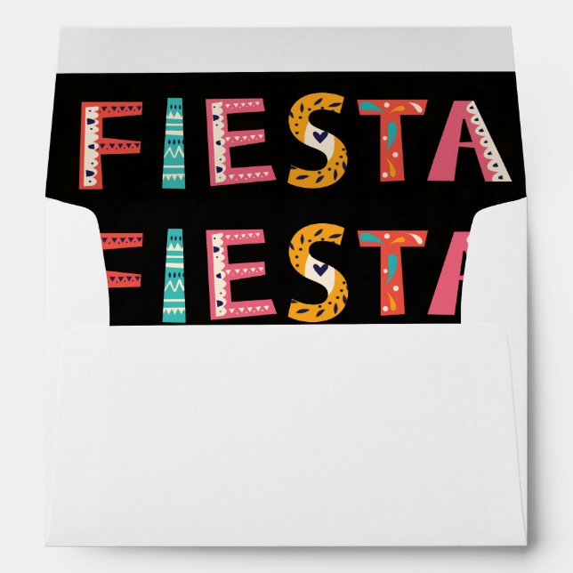 Mexican Fiesta Font word envelopes (Back (Bottom))