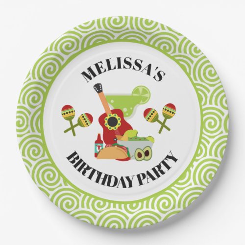 Mexican Fiesta Food Birthday Paper Plates