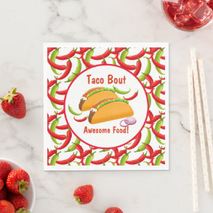 Mexican Fiesta Food Taco Bout Awesome Food Party  Napkins