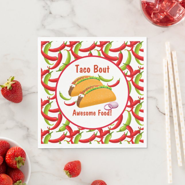 Mexican Fiesta Food Taco Bout Awesome Food Party  Napkins (Insitu)