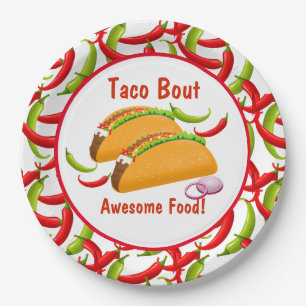 Mexican Fiesta Food Taco Bout Awesome Food Party Paper Plates