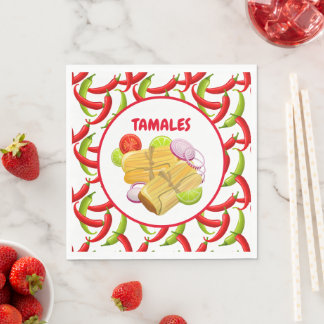 Mexican Fiesta Food Tamale Party Napkins