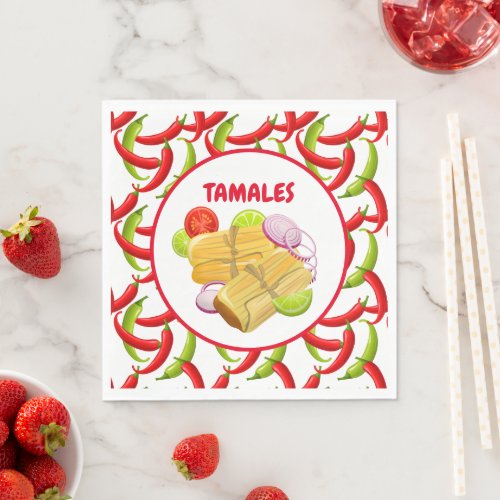 Mexican Fiesta Food Tamale Party  Napkins