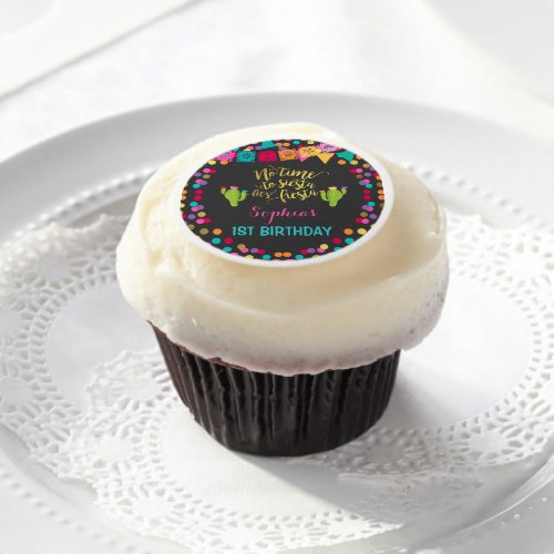 Mexican Fiesta Frosted Cupcake Topper Edible Frosting Rounds