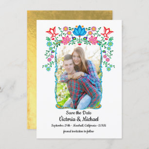 Mexican Fiesta Gold Save the Date Photo