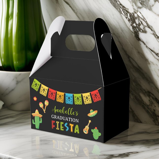 Mexican Fiesta Graduation Party Black Favor Boxes (Creator Uploaded)
