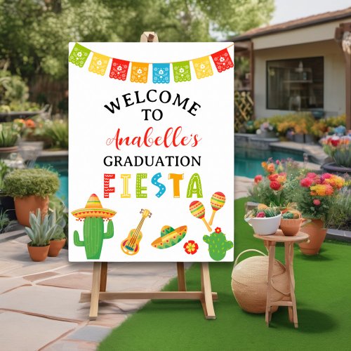Mexican Fiesta Graduation Party Welcome Poster