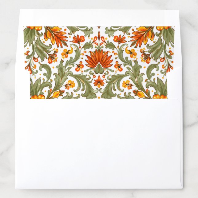 Mexican Fiesta Green Talavera  Envelope Liner (In Envelope)