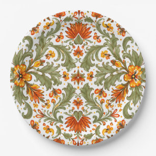 Mexican Fiesta Green Talavera  Paper Plates