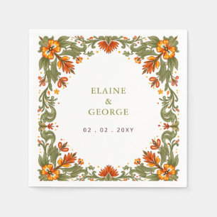 Mexican Fiesta Green Talavera Wedding Napkins