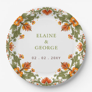 Mexican Fiesta Green Talavera Wedding Paper Plates