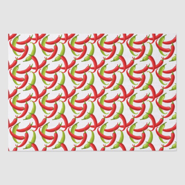 Mexican Fiesta Hot Chili Peppers  Tissue Paper (Front)