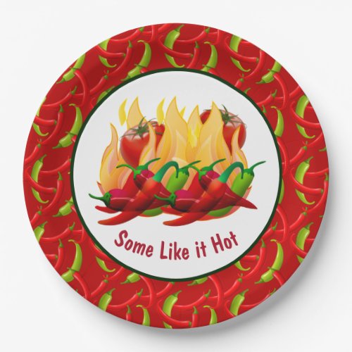 Mexican Fiesta Hot Peppers Some Like it Hot Paper  Paper Plates