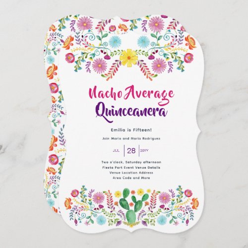 Mexican FIESTA Invitations FolkArt NACHO AVERAGE