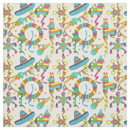 Mexican Fiesta Kids Pinata Party Fabric