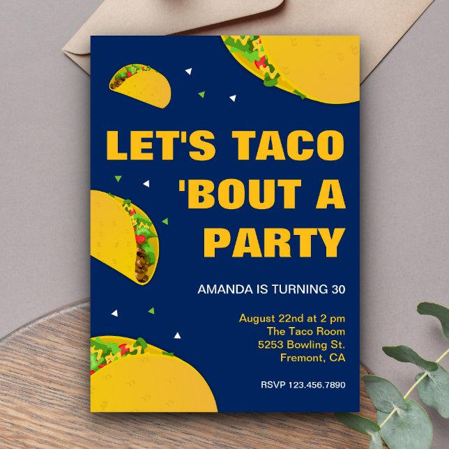 Mexican Fiesta | Let's Taco 'Bout a Party Birthday Invitation