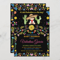 Mexican Fiesta Little Muchachito Boy Baby Shower   Invitation