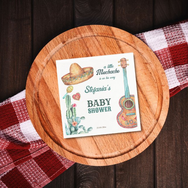 Mexican fiesta little muchacho baby shower templat napkins (Mexican fiesta little muchacho baby shower template napkins personalized baby shower tableware )