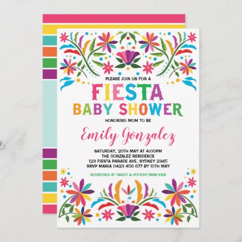 Mexican Fiesta Little Senorita Baby Shower Invitation