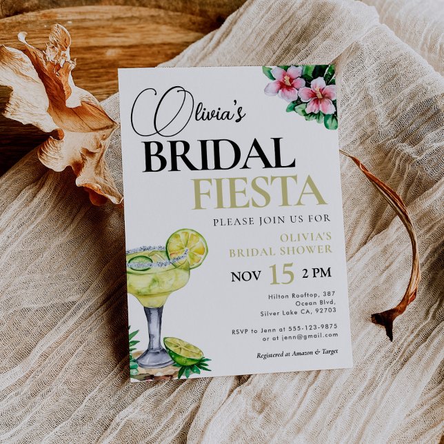 Mexican Fiesta Margarita Bridal Shower Invitation (Creator Uploaded)