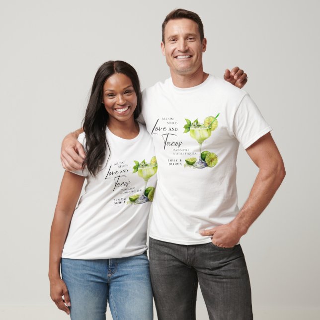 Mexican Fiesta Margarita Couples Shower T-Shirt (Unisex)