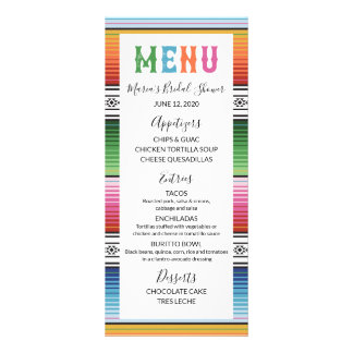 Mexican Fiesta Menu Card