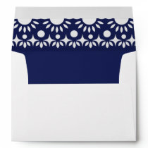 Mexican Fiesta Navy Papel Picado Boho Wedding Envelope