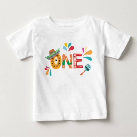 Mexican Fiesta One Birthday Baby T-shirt