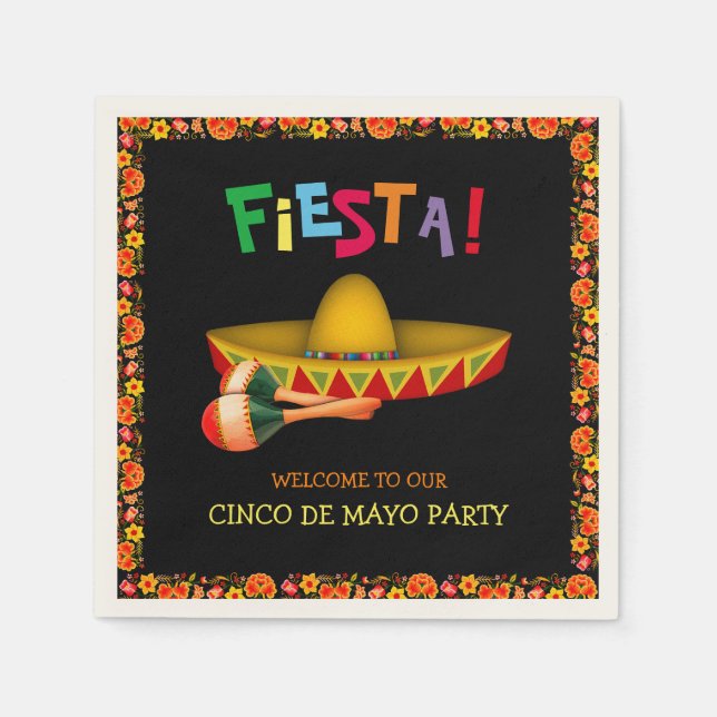 Mexican Fiesta or Cinco de Mayo Napkins (Front)
