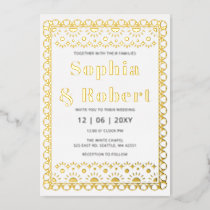 Mexican Fiesta Papel Picado Boho Wedding Foil Invitation