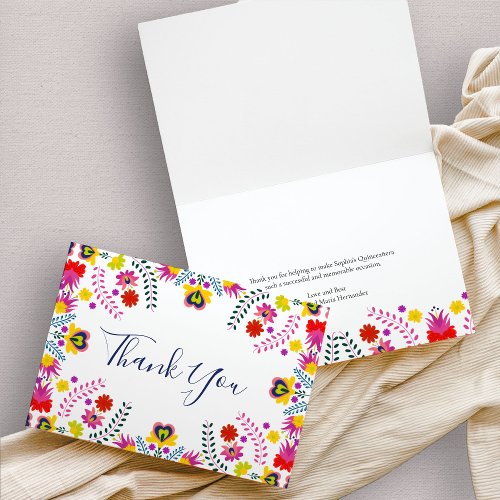Mexican Fiesta Party Floral Thank You Card