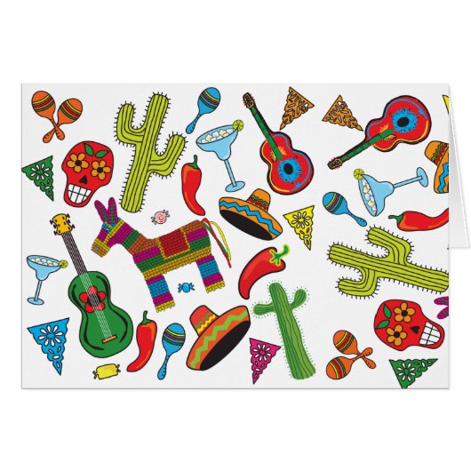 Mexican Fiesta Party Images Cards (Front Horizontal)